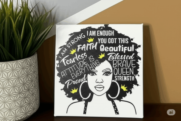 ✨ Look in the Mirror – 8.8" Inspiring Canvas Art
